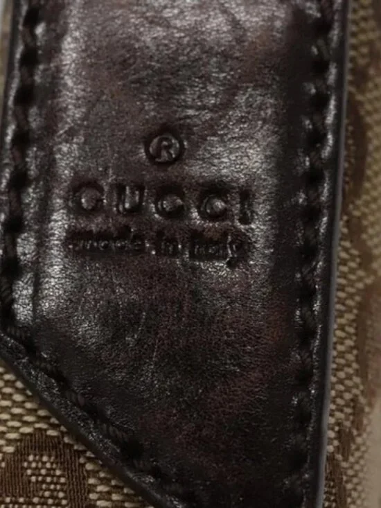 GUCCI GG Canvas Shoulder Bag Beige Brown gold - Picture 8 of 16